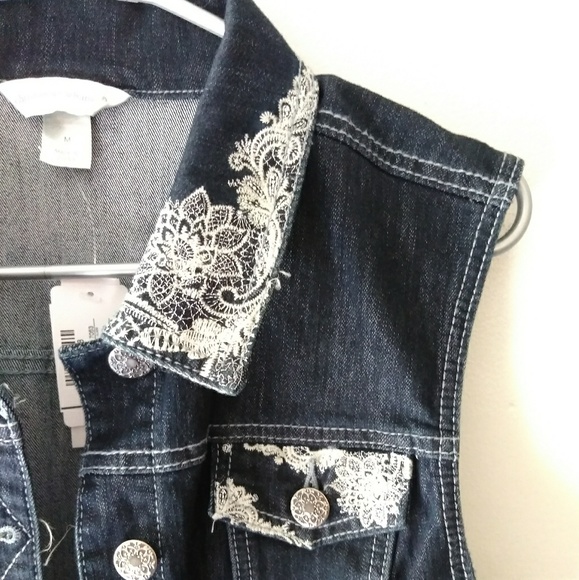 Christopher & Banks Jean Sleeveless Jacket - Picture 5 of 7